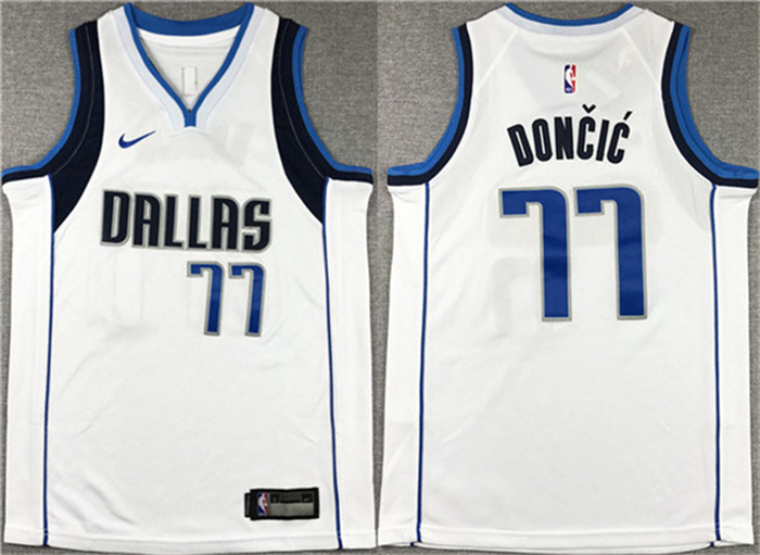 Youth Dallas Mavericks #77 Luka Doncic White Stitched Basketball Jersey